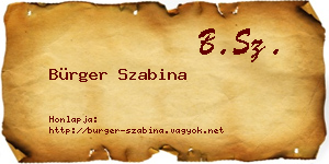Bürger Szabina névjegykártya